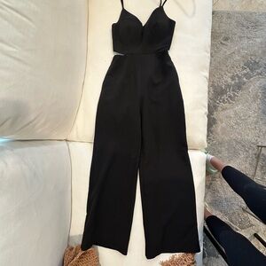 Love Bonito Padded Black Women's Jumpsuit with side cutouts